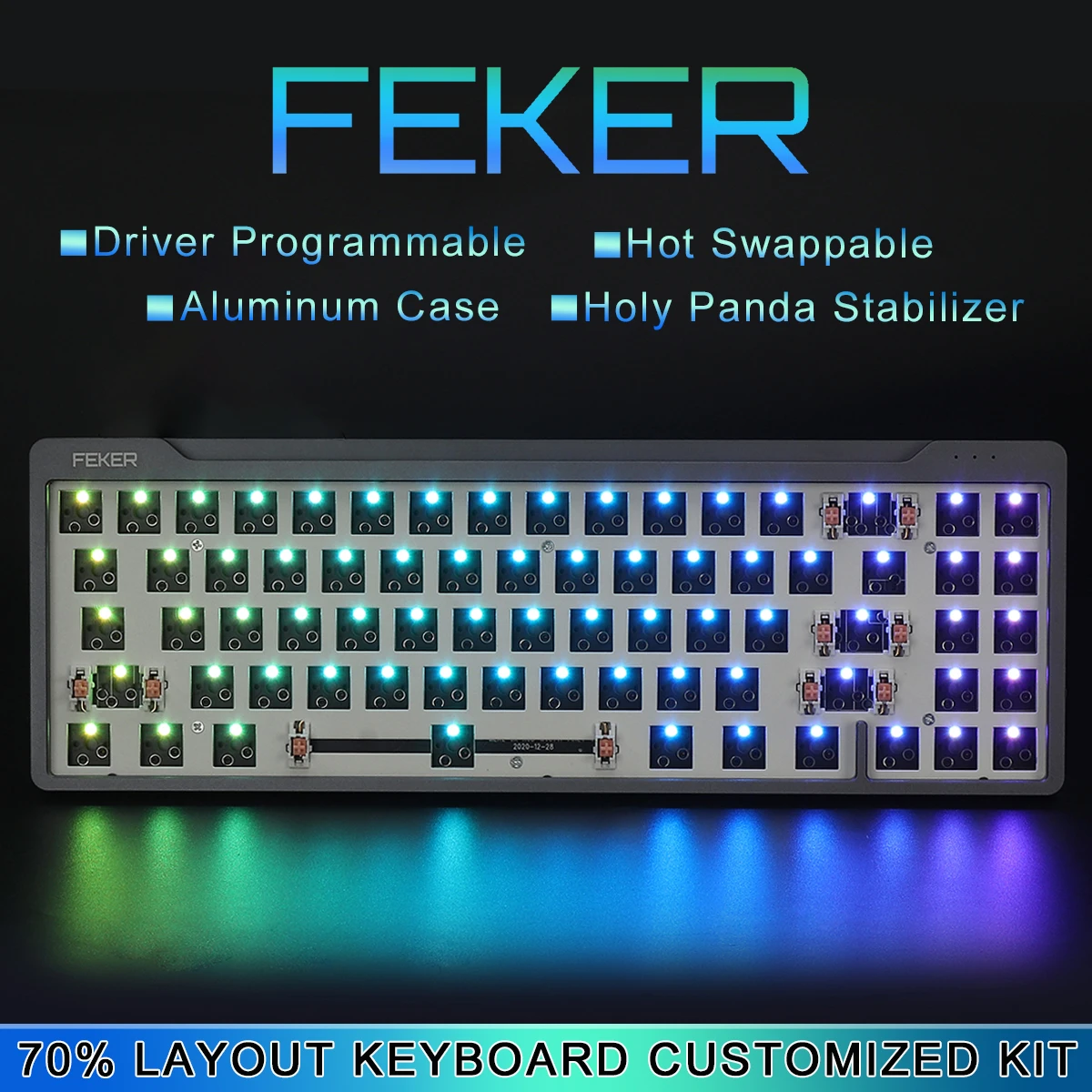 Feker 71キースワップキーボードdiyキットアルミケース3 5pin聖パンダスタビライザー有線バックライトmecanicalキーボードカスタマイズキット Keyboards Aliexpress