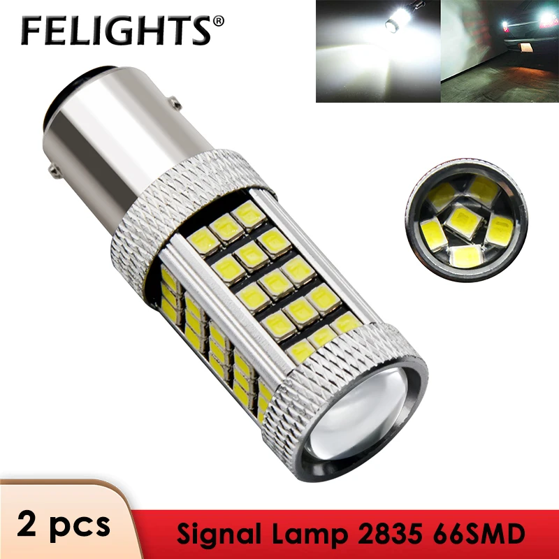 2 шт. 1156 BA15S P21W светодиодный BAU15S PY21W BAY15D лампы 1157 P21/5 Вт 2835 66SMD авто противотуманных