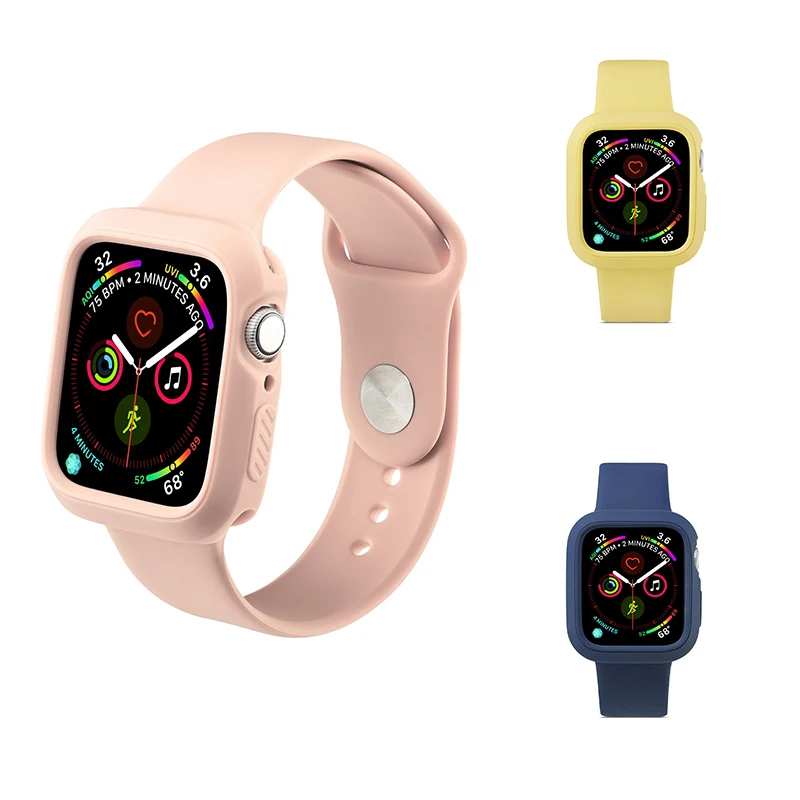 Силиконовый ремешок для Apple Watch 5 4 44 мм 40 цветной iWatch браслет серии 5/4 серия твердый