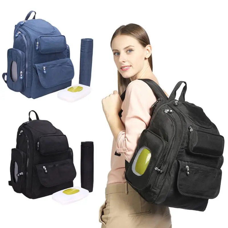 

Baby Nappy Changing Bag Diaper Backpack With Changing Mat, Wet Wipes Box Backpack Travel for Mum & Dad