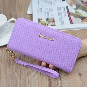 

The new 2020 ms hand wallets long double zipper wallet mother double high-capacity litchi grain cell phone package