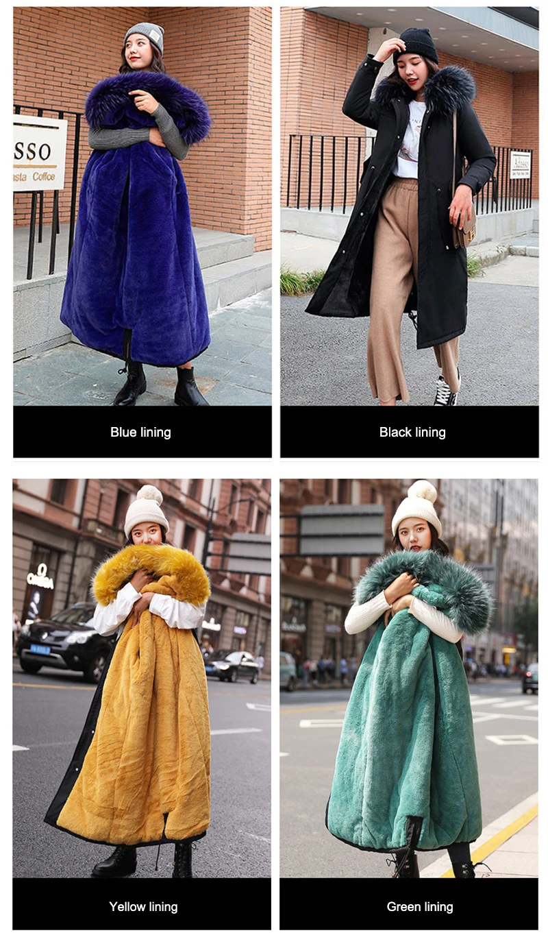 NEEDBO, зимняя куртка, Женское пальто, меховой воротник, длинная парка, Mujer, длинное женское пуховое пальто, женское элегантное пальто, женская парка, верхняя одежда