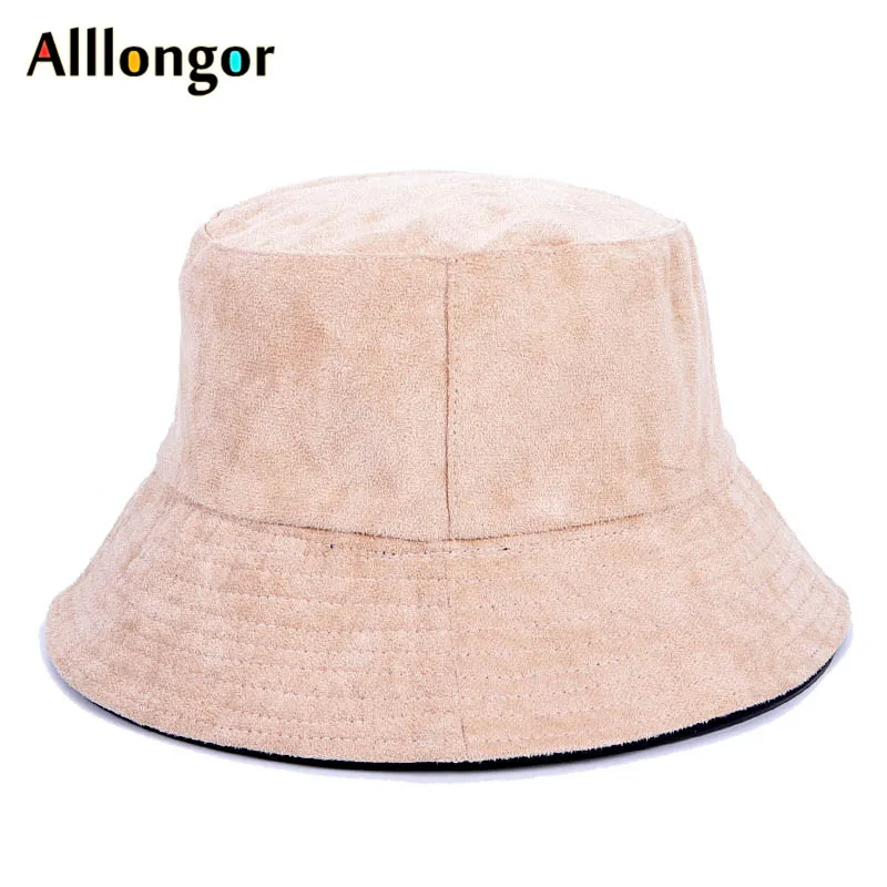 Зима Gorro; теплый pescador chapeau нечеткая Корейская Панама женская Рыбацкая шапка рыбацкие шапки женские черные красные желтые - Цвет: Бежевый