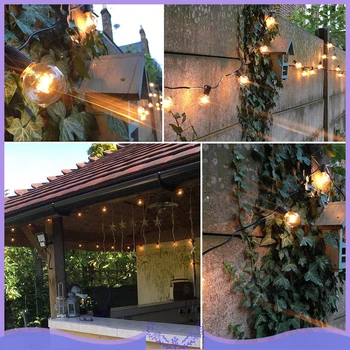 

High Quality Party Decoration 50 LED Strings Lights Waterproof G40 Globe Ball String Light Fairy Lamps for Christmas Wedding