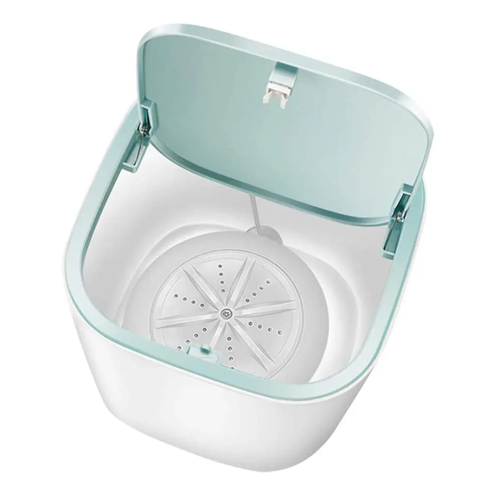 

Ultrasonic Turbine Mini Underwear Washing Machine Silence Blue Household Usb Charging Table Washing Machine