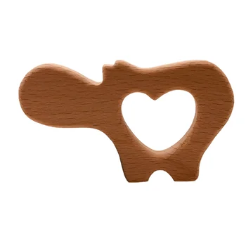 

1pc Wooden Teether Toy Portable Cartoon Hollow Molar Toy Chew Toy for Newborn Infants