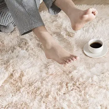 

Warm Fluffy Rugs Multicolored Floor Decoration Bedroom Area Rug Carpet Floor Tie-Dyed Polyester Fiber Home Living Room Sofa Mat