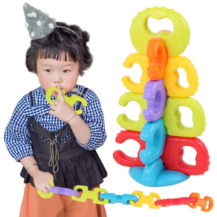

Children Teether Jenga Infants Teether Deciduous Teeth Training Hand Ball Molar DIY Combination Teeth Toy