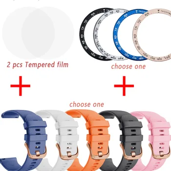 

For Huami Amazfit GTR 42mm Smart watch Matching package High quality Rose gold buckle silicone strap steel film protection ring