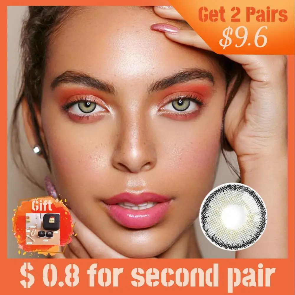 

[Free Shipping] Fancylook ã€Grey Lollipopã€‘Colored Contact Lenses Myopic Lense with Power 0~600 7 Tone Luxury Eye Len