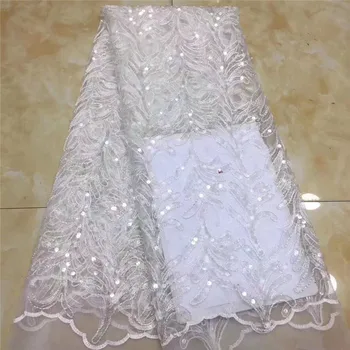 

2020 African sequins 3D Tulle Lace Fabric velvet African French Lace Fabric High Quality Nigerian Embroidery Tulle French Lace