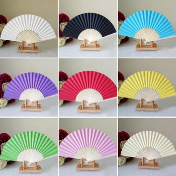 

Birthday Favor Hand shower Party DIY Fans Wedding baby Bamboo Chinese Paper ladies Folding decoration gift