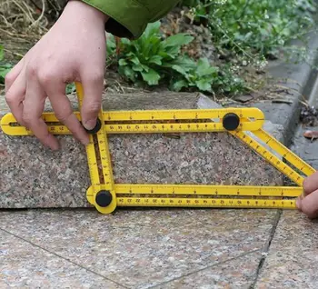 

ruler set hand tool Practical Four Folding Plastic Metric Scale Multifunctional Measuring tools Top Sale multi angle ruler