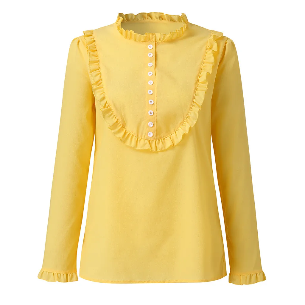 Womail блузка женская модная элегантная рубашка с длинными рукавами Корейская рубашка на пуговицах Повседневная рабочая одежда офис женская рубашка свободные пуловеры 828