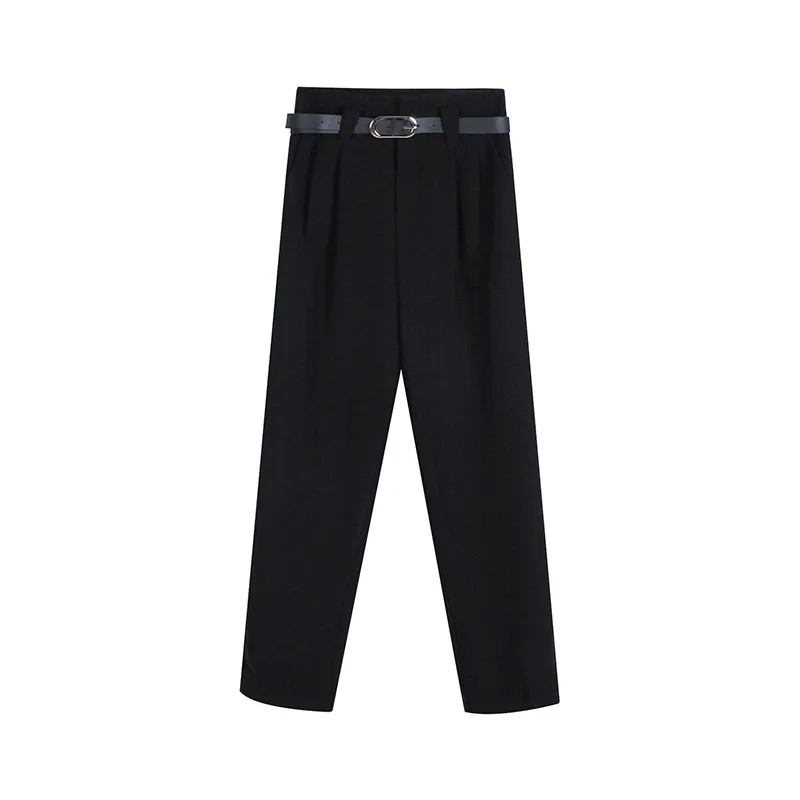 

2020 Waistband Cool Suit Pants Women Solid Color Straight Loose High Waist Slim Pants Autumn Urban Casual Pants Pants Women