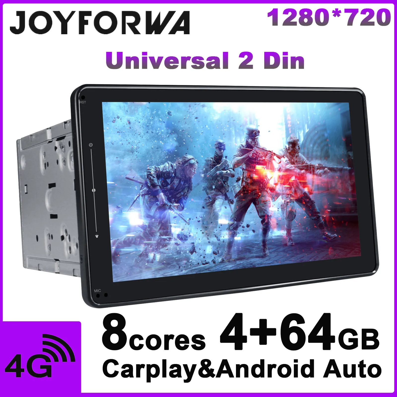 JOYFORWA Car Radio Android 8.1 4GB 64GB Octa Core 10.25 Inch Single DIN In-Dash Head Unit with Zlink and Android Auto