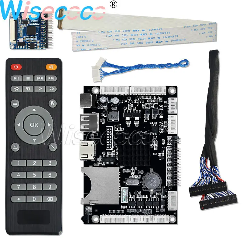 Wisecoco 15,6 дюйма 1366 × 768 TFT ЖК-дисплей 30 контактов eDP LVDS HDMI IEC I/O USD SD плата контроллера драйвер питания памяти