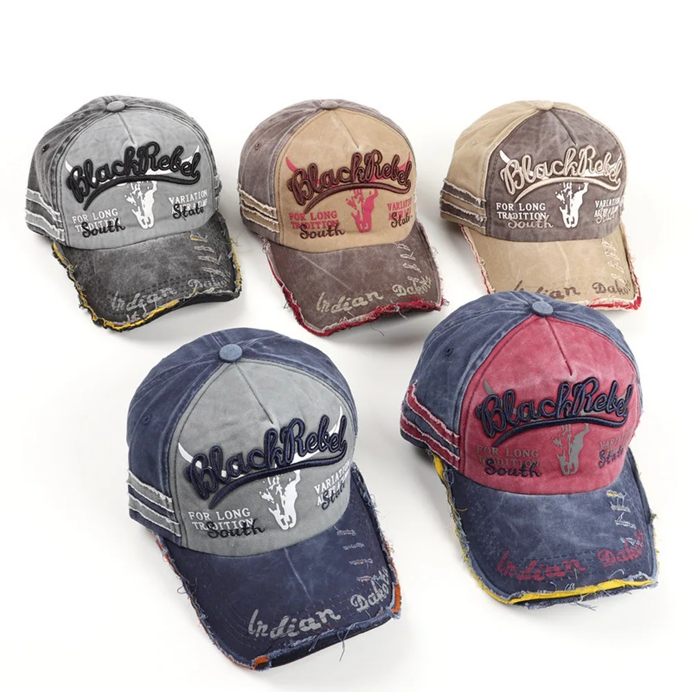 

Four Seasons Man Baseball Caps Retro Style Cotton Embroidery Pattern Curved Brim Adjustable Head Circumference Male Hats