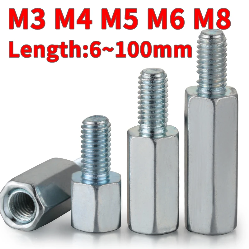 M4 Male Nickel Pillars Hex Standoff Spacers PCB Pillar Studs Nut and Washer 