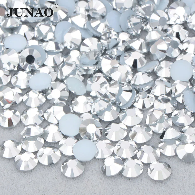 JUNAO Wholesale 2mm 3mm 4mm 5mm 6mm Jelly Rose AB Resin Rhinestone Flatback DIY Stones in Bulk Non Hot Fix Nail Strass Crystal 