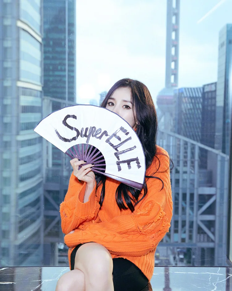 autumn winter woman Loose high collar pullover lazy bright orange hole wearing sweater female knitted sweaters tops
