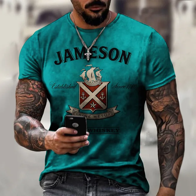 American Oversized T-shirt 3d Printing Men's Retro Summer New Style Street Short-sleeved Clothes Fashion Street Loose Top S-6xl 4