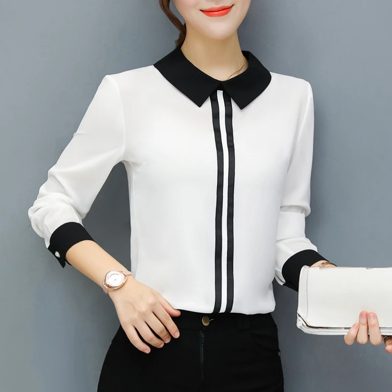 Tops Office Work Elegant Chiffon Shirts ...