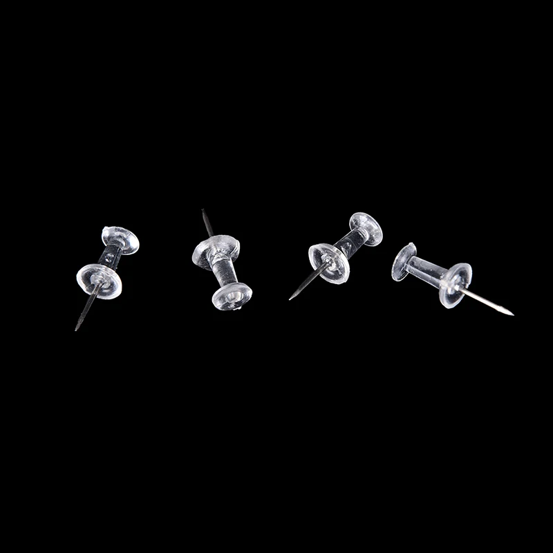 

40pcs Pushpin Transparent Push Pins Notice Board Map Thumb Tacks Point Set