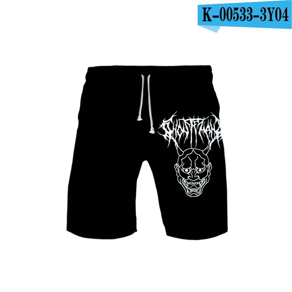 Men's 3D Ghostemane Shorts 3D Board Trunks Summer New Quick Dry Men Hip Hop Short Pants Beach Wear streetwear - Color: D