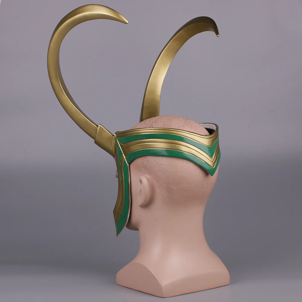 Avengers Thor 3 Ragnarok Loki Laufeyson PVC Cosplay Mask Helmet Halloween Prop 