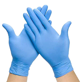 

300Pcs Disposable Nitrile Gloves Powder-Free Anti-Skid Anti-Acid Food Blue Aquatic Rubber Gloves