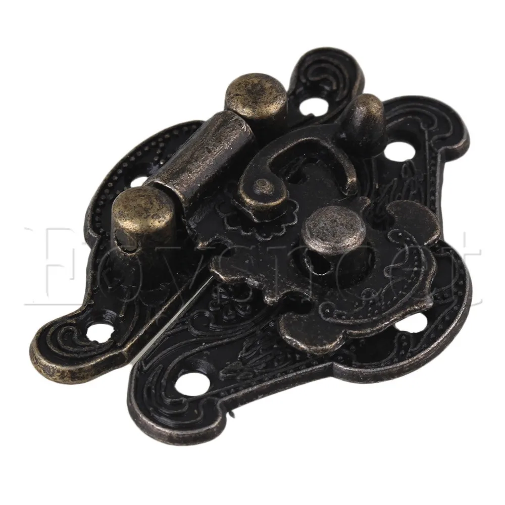 

4x Bronze 28x23mm Vintage Style Small Wooden Box Hasp Lock Latch