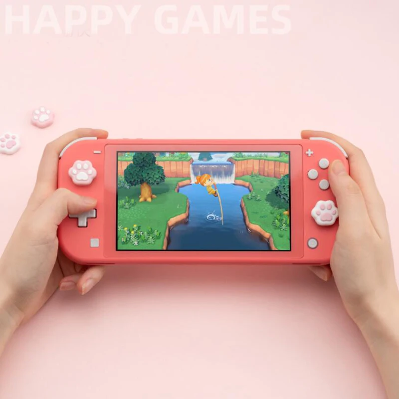 Cat Paw Thumb Stick Grip Cap Capa Protetora Joystick para Nintendo Switch Oled Lite Controlador Joy-con Caixa de Polegar Rosa Azul - Image 4
