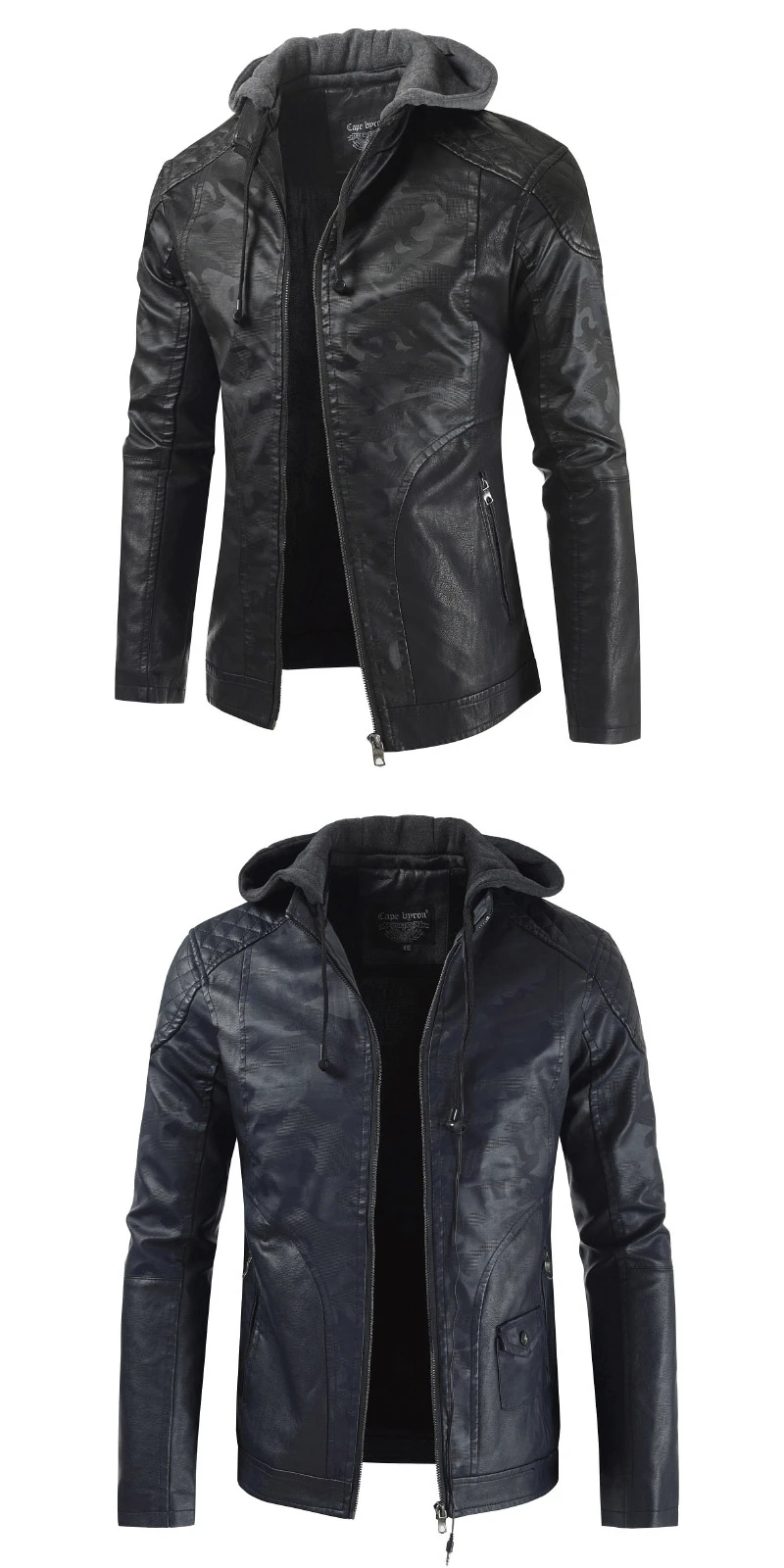AliExpress, зимнее Мужское пальто, модное повседневное пальто с капюшоном из искусственной кожи, мужская куртка из искусственной кожи, кожаное пальто