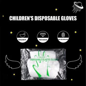 

500 Pcs Disposable Gloves Thickened Children Material Plastic Film Safety And Health Suitable 4-12 Years Old Kids