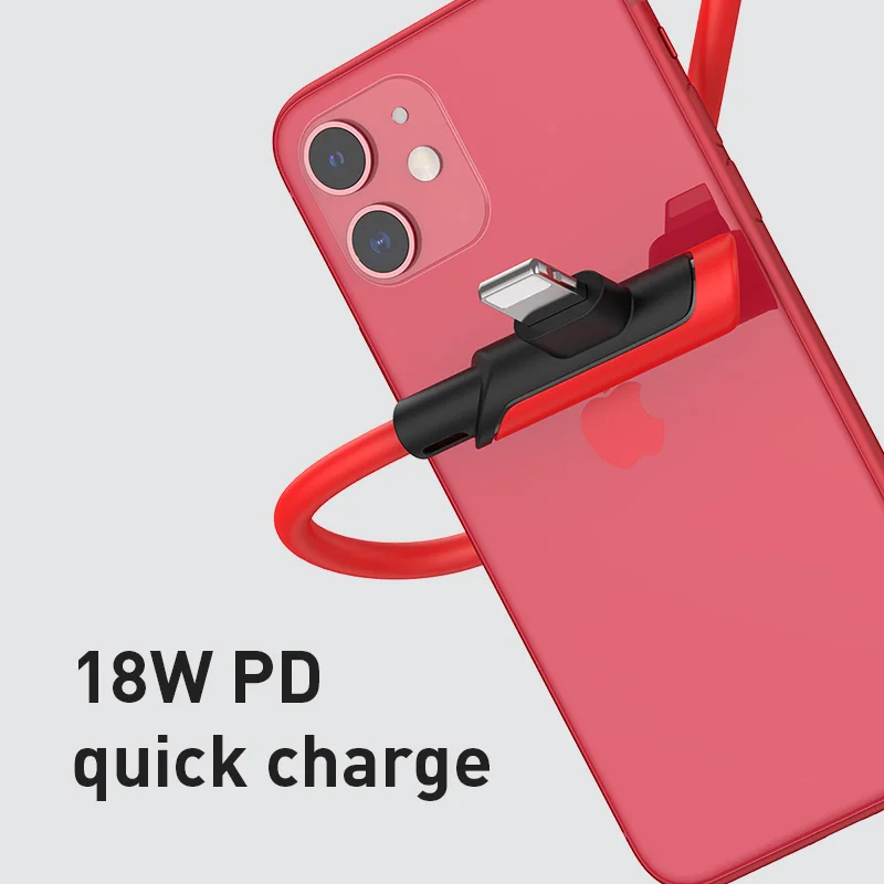 Кабель Baseus type-C для iPhone 11, XR, 8, зарядный кабель PD, 18 Вт, быстрая зарядка, USB C, кабель Lightning, локоть, зарядное устройство, провод, шнур для передачи данных
