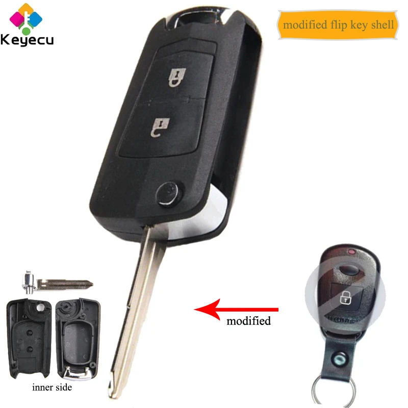 Запасной чехол KEYECU для Hyundai Elantra Santa Fe модифицированный автомобильного ключа с
