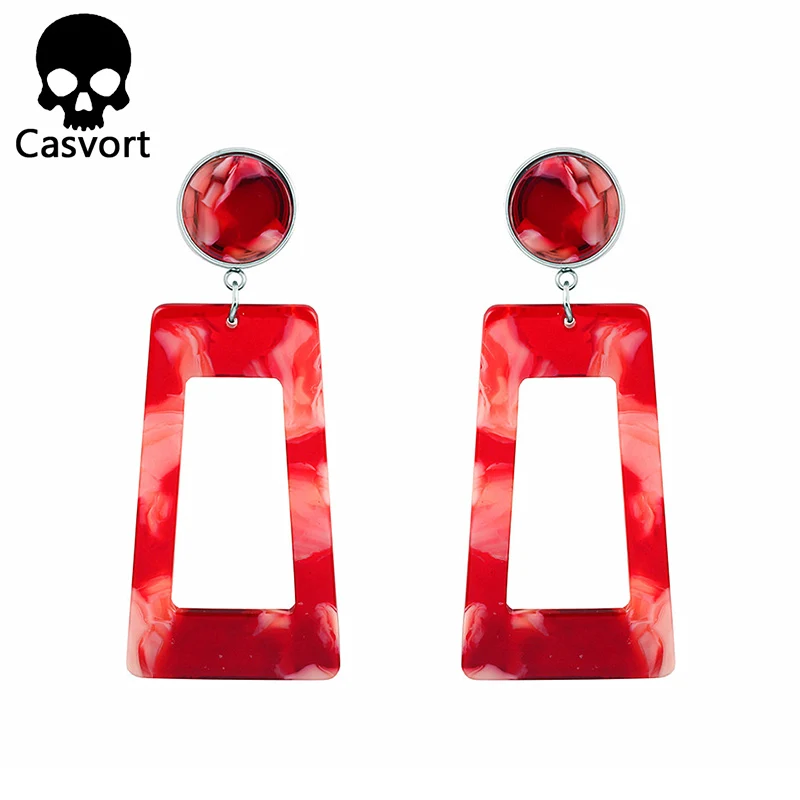 Casvort 2 шт Акриловые Висячие беруши ювелирные украшения для пирсинга закручивающаяся задняя часть туннель с двумя расширяющимися концами Ушные Тоннели хорошее серебро пара - Окраска металла: red
