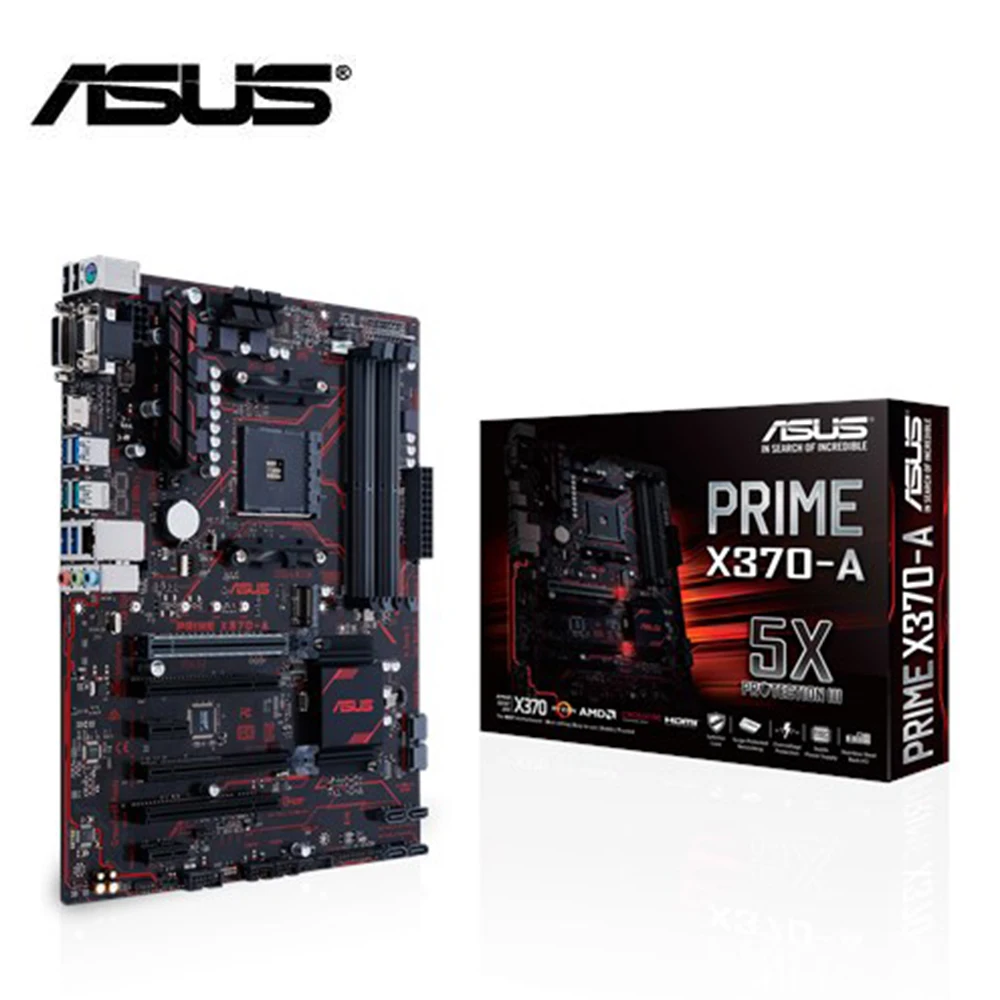 материнская плата ASUS prime x370 a am4 ryzen 4xddr4 HDMI DVI m.2 sata USB 3 1 новый оригинальный ATX