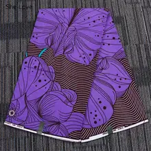 She Love 1 ярд Анкара Африканская Хлопковая ткань с цветочным узором фиолетовый настоящий воск швейная ткань для вечерние аксессуары