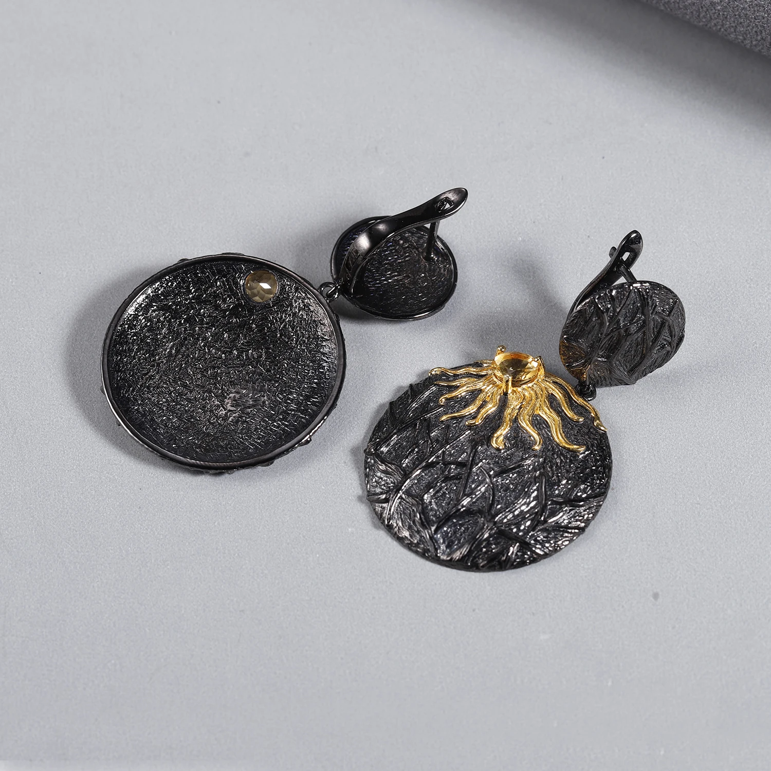 GEM'S балетные 925 пробы серебро Защита от солнца история 0.95Ct натуральный цитрин ручной работы Драгоценный Камень Висячие серьги для женщин хорошее ювелирное изделие