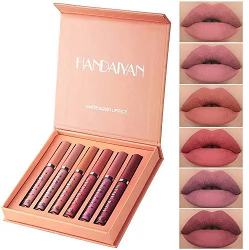 Sexy à Prova Batom Líquido Dlong Água Longa Duração Lábio Úmido Gloss Colorido Lipgloss Moda Umidade Suave Vara b 6 Pçs - Set 2 prova dlong água longa duração lábio úmido