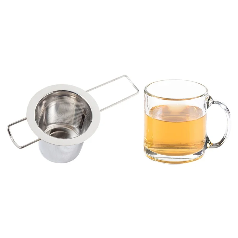 

Fine Mesh Strainer With Foldable Handle Lid Tea strainer Tea Infuser For Hanging On Teapots Cups Mugs For Brewing Coffee Tea
