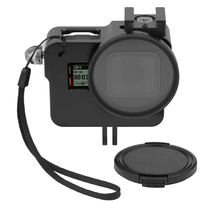 Горячий CNC алюминиевый сплав защитный чехол крепление для GoPro Hero 7 6 5 черный с 52 мм УФ-объектив для Go Pro Hero 7 6 черный аксессуар