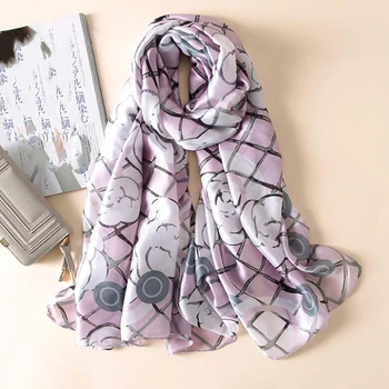 

Vintage imitated silk fabric Printing Tassel Scarves Fashion Woman Seaside Holiday Sunscreen Beach Lady Shawl Female 2020