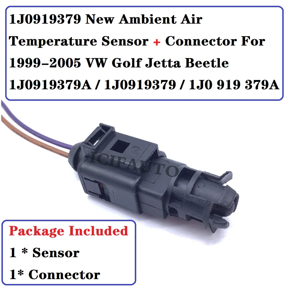 1j0919379 New Ambient Air Temperature Sensor Connector For 19992005 Vw