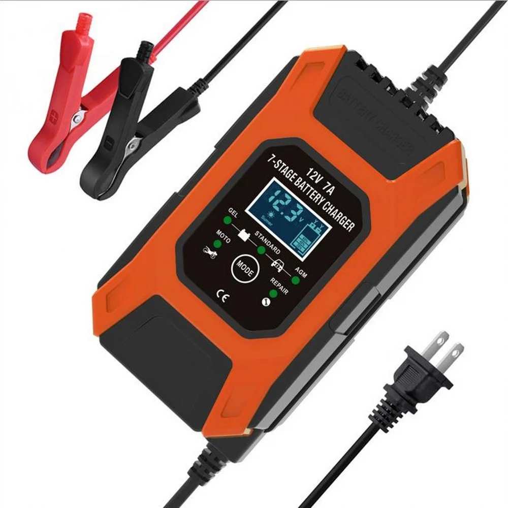 FOXSUR 12V 7A 7-ступенчатое зарядное устройство для аккумуляторов свинцовое гелевое STD