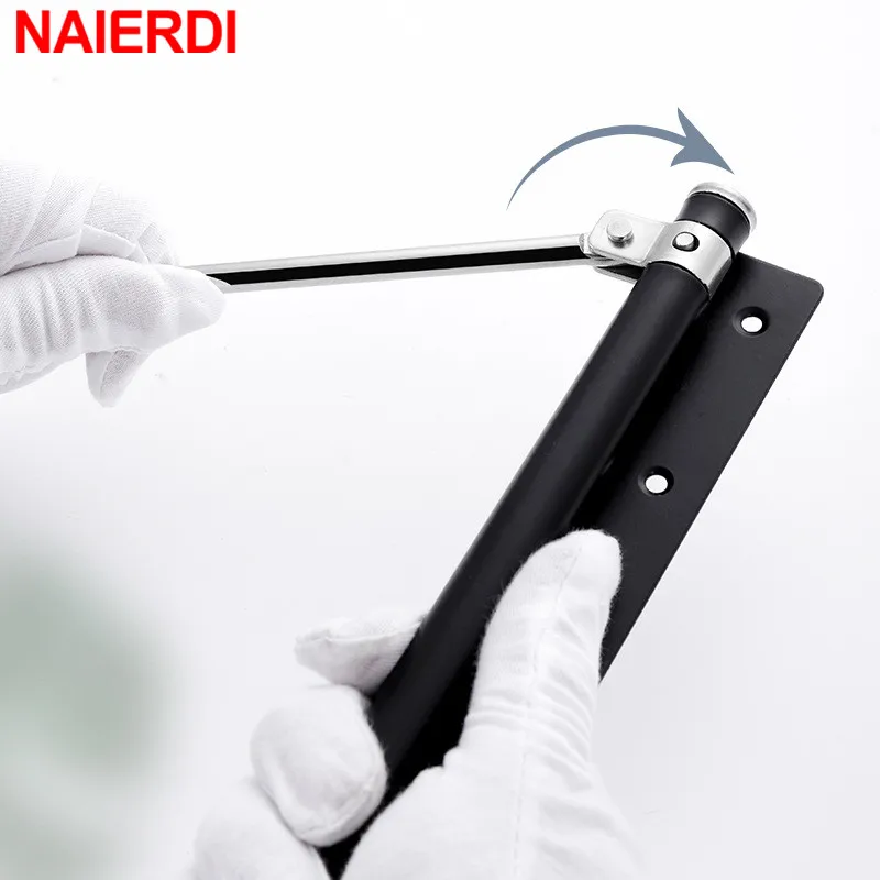 NAIERDI Aluminum Alloy Adjustable Door Closer 50KG Automatic Door Closer Pulley Silent Soft Close Heavy Duty Hardware
