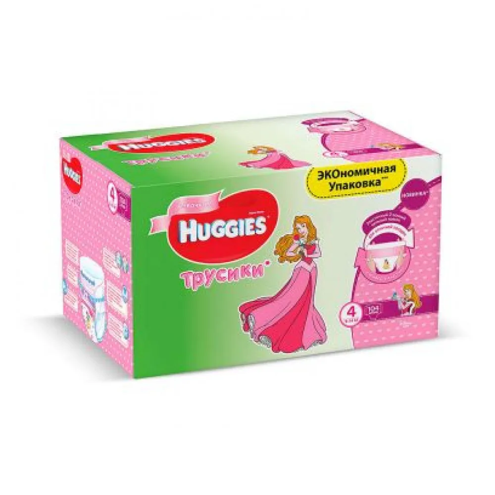 Huggies трусики для девочек размер 4(9-14кг), 104 шт