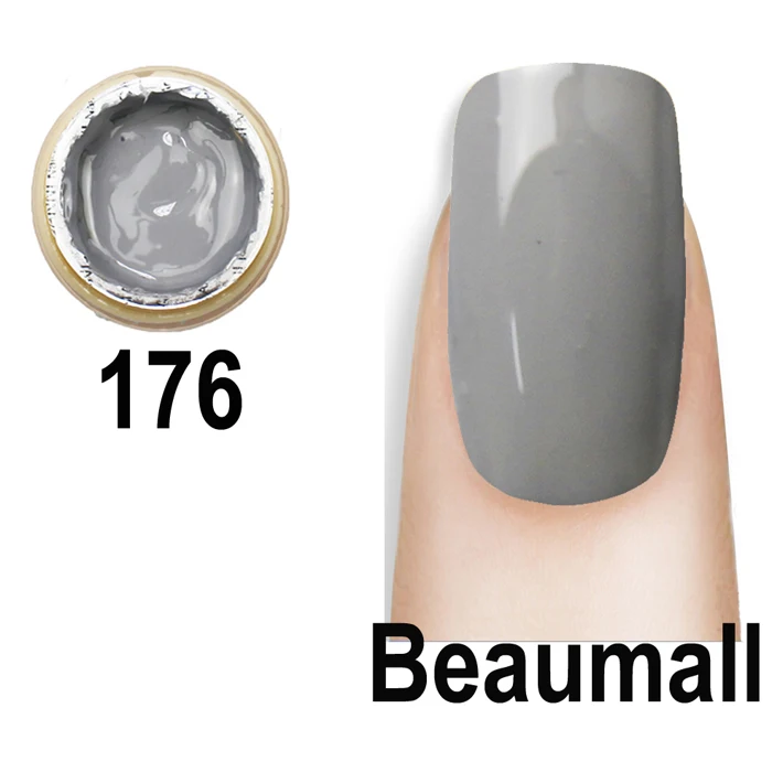 176 Beaumall окраска гелем цвета, 1 горшок 5 мл объем чистый твердый УФ-гель для ногтей советы блестящая Обложка Расширение Маникюр DIY - Цвет: 176